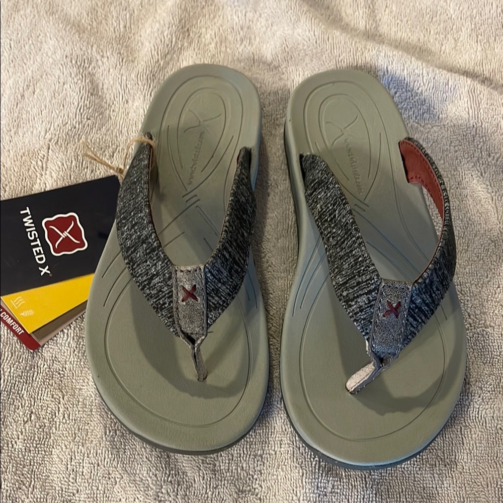 Twisted X Gray Flip Flops